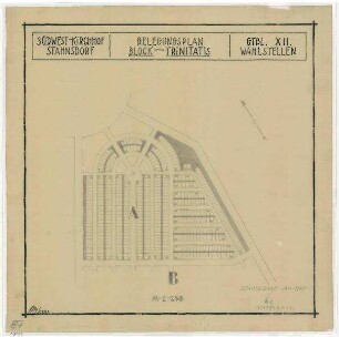 Belegungspläne Trinitatis (Original) Südwestkirchhof Stahnsdorf - Gartenblock XII Wahlstellen