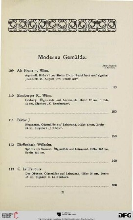 Moderne Gemälde (Nr. 109-128)
