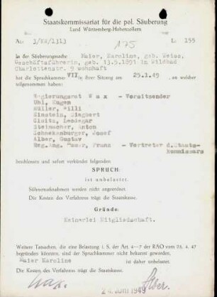 Maier, Karoline, geb. Weiss