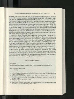Edition des Textes.