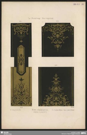 Motive für eingelegte Arbeiten und Niellirungen (Stil Louis XIV)