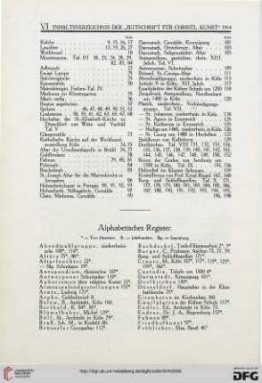 Alphabetisches Register