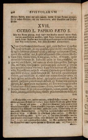 406-422, XVII. Cicero L. Papirio Paeto S. - XXV. Cicero Paeto S. D.