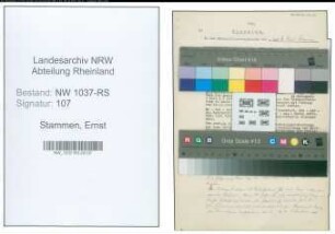 Entnazifizierung Ernst Stammen , geb. 27.09.1898 ()