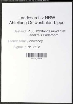Sterberegister Standesamt Schwaney