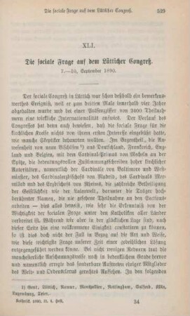 529-544 Die sociale Frage auf dem Lütticher Congreß 7.-10. September 1890 : I.