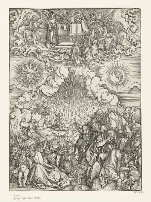 Eröffnung des fünften und sechsten Siegels, Blatt 4 aus: Albrecht Dürer, Die heimlich offenbarung iohannis, Nürnberg 1498