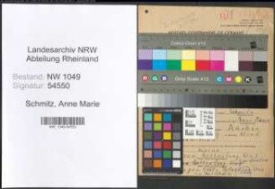 Entnazifizierung Anne Marie Schmitz , geb. 09.08.1914 (Dolmetscherin)