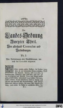 Zweiter Theil. Von allerhand Contracten und Verbindungen.