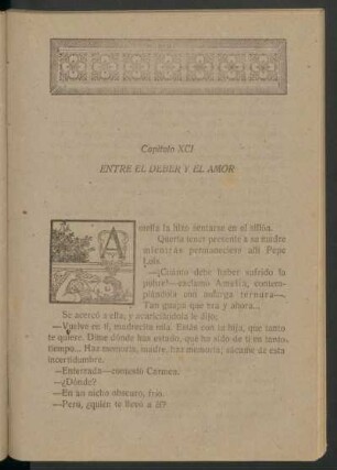Capítulo XCI - Entre el deber y el amor
