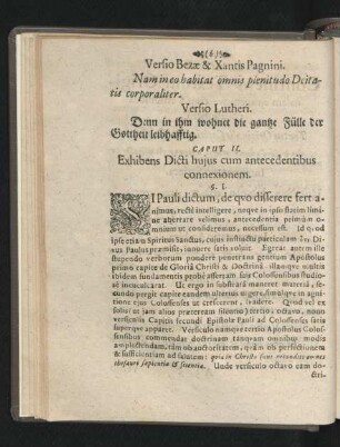 Caput II. Exhibens Dicti huius cum antecedentibus connexionem.