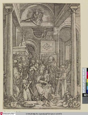 [La Ste. Vierge adorée; Anbetung Marias durch Heilige und Engel]