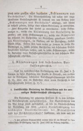 I. Abänderungen des bestehenden Verfassungsrechts.