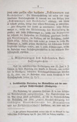 I. Abänderungen des bestehenden Verfassungsrechts.