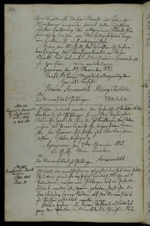 Dispensierung des Professors Sartorius vom Prorektorat.