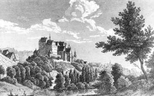 Colditz. Ortsansicht, aus: Schiffner 1840