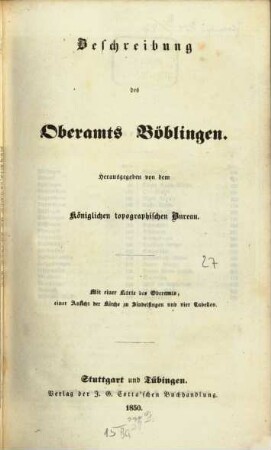 Beschreibung des Oberamts Böblingen