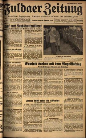 Ausgabe vom Freitag, den 20. Januar 1939.