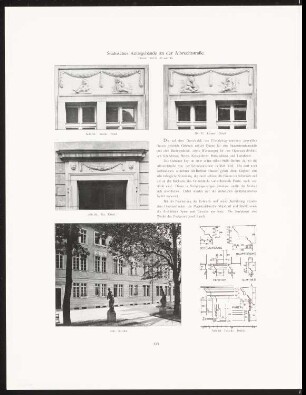 Städtisches Amtsgebäude an der Albrechtstraße, Berlin: Ansicht von der Hofseite, Details (aus: Neubauten der Stadt Berlin, Bd. XI, 1912)