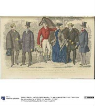 Europäische Modenzeitung für Herren-Garderobe: London Fashions for the Autumn & Winter of 1852-3: Herren- und Damenbekleidung