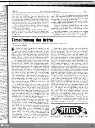 Zersplitterung der Kräfte