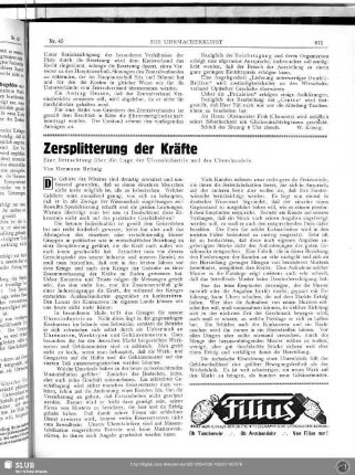 Zersplitterung der Kräfte