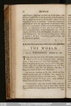 No. 4. Thursday. January 25, 1753.