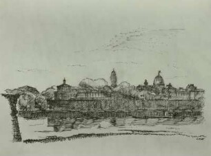 Dresden, Brühlschen Terrasse, Perspektive zum Neuaufbau des Belvedere