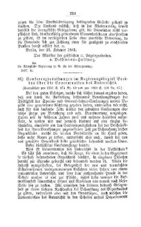 Conferenzberathung im Regierungsbezirk Breslau über die Concentration des Unterrichts : [III. Seminarien, Bildung der Lehrer und deren persönliche Verhältnisse]