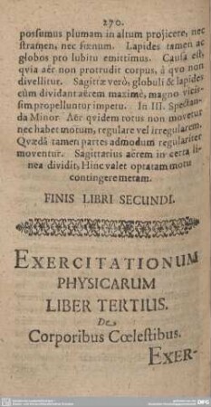 Exercitationum Physicarum Liber Tertius. De Corporibus Coelestibus.