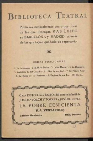Biblioteca Teatral - Obras publicadas