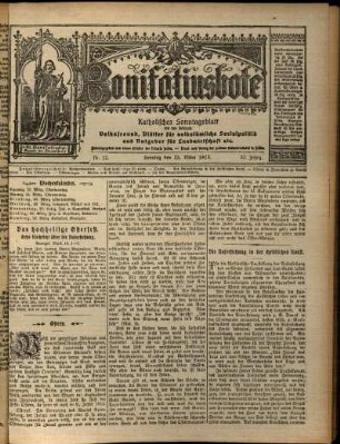 Erste Ausgabe vom Sonntag, den 23. März 1913.