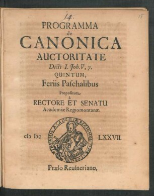 5: Feriis Paschalibus Propositum