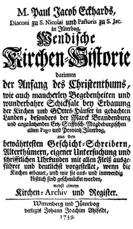 Wendische Kirchen-Historie
