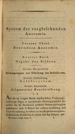 System der vergleichenden Anatomie, 5