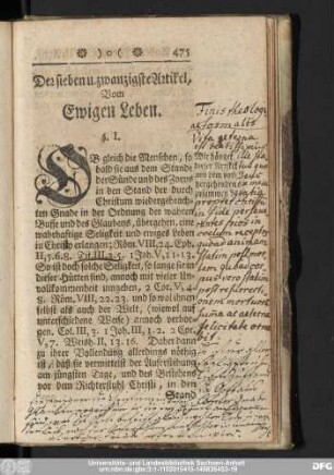Der sieben u. zwanzigste Artikel, Vom Ewigen Leben.