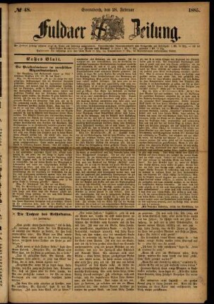 Ausgabe vom Samstag, den 28. Februar 1885.