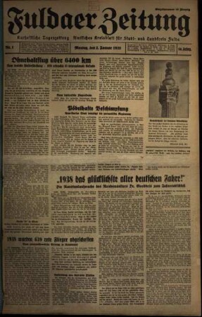 Ausgabe vom Montag, den 02. Januar 1939.