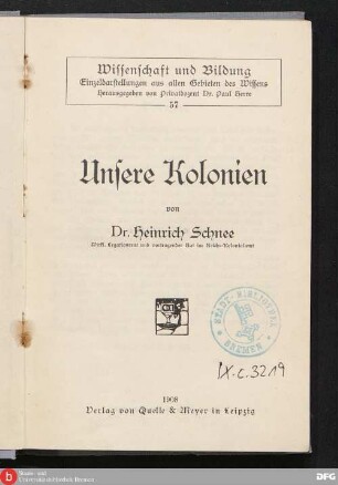 Unsere Kolonien