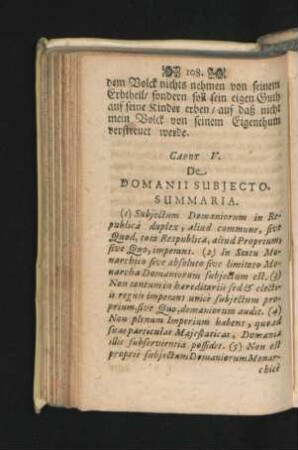 Caput V. De Domanii Subiecto.