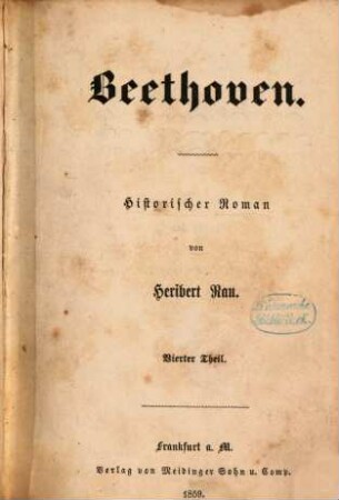 Beethoven : Historischer Roman von Heribert Rau, 4