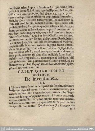 Caput Quartum et ultimum. De inventione.