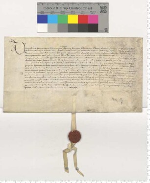 Geseke, Ehefrau Hartwich Schomakers, Ratsmann zu Lüneburg, präsentiert dem Johann Kuntze, Propst zu St. Johannis zu Lüneburg, für die durch den Tod des Andreas Snyder erledigte Vikarie am Allerheiligen Altar zu St. Lamberti in Lüneburg den Verdener Kleriker Jacob Schomaker.
