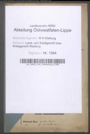 Erblasser: Rehermann, Margaretha, geb. Wigge: