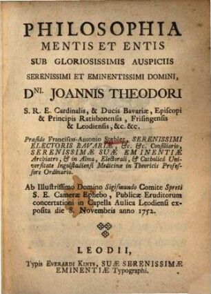 Philosophia mentis et entis