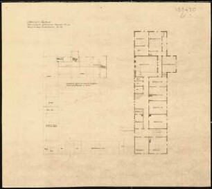 Ostdeutsches Forstamt Schinkelwettbewerb 1944: Forstmeister-Gehöft und Geschäftsgebäude. Grundriss OG 1:200