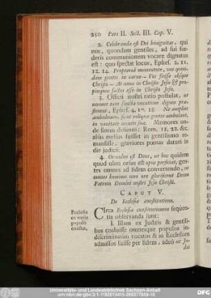 Caput V. De Ecclesiae constitutione.