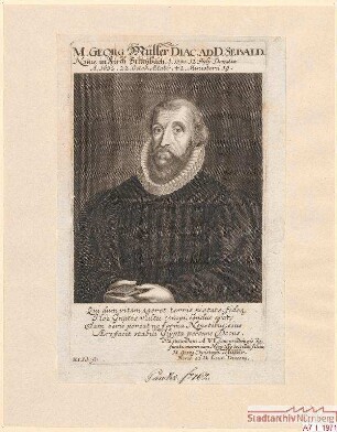 M. Georg Müller (junior), Diakon bei St. Sebald; geb. 12. Juli 1590; gest. 22. Oktober 1632
