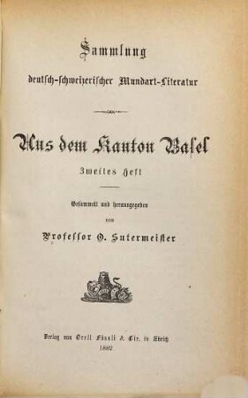 Schwizer-Dütsch : Sammlung deutsch-schweizerischer Mundart-Literatur, 9