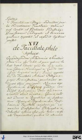 [fol. 51] De facultate philosophica